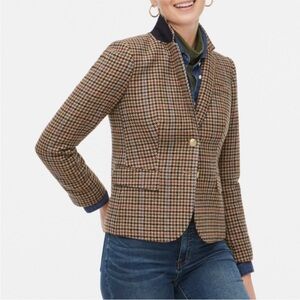 J.Crew Wool Blend Houndstooth Schoolboy Academia Blazer Size 4P